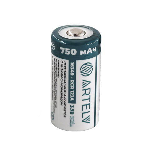 Аккумуляторная батарея RCR123 ARTELV 3.7V Li-Ion 750 mAh — фото 3