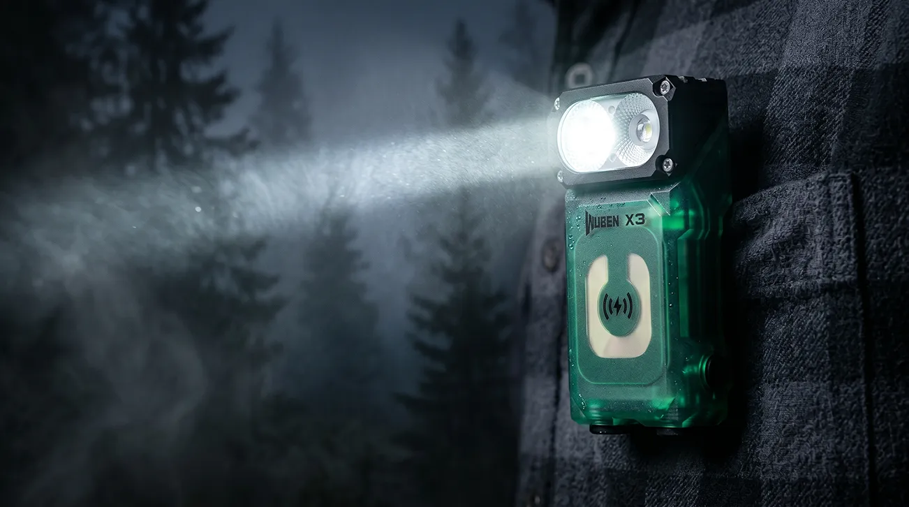 Удобная фиксация фонаря Wuben X3 Green Pro