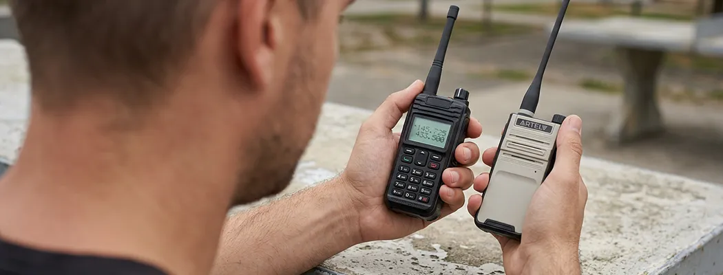 Ввод частоты на портативной рации ARTELV с экраном и клавиатурой