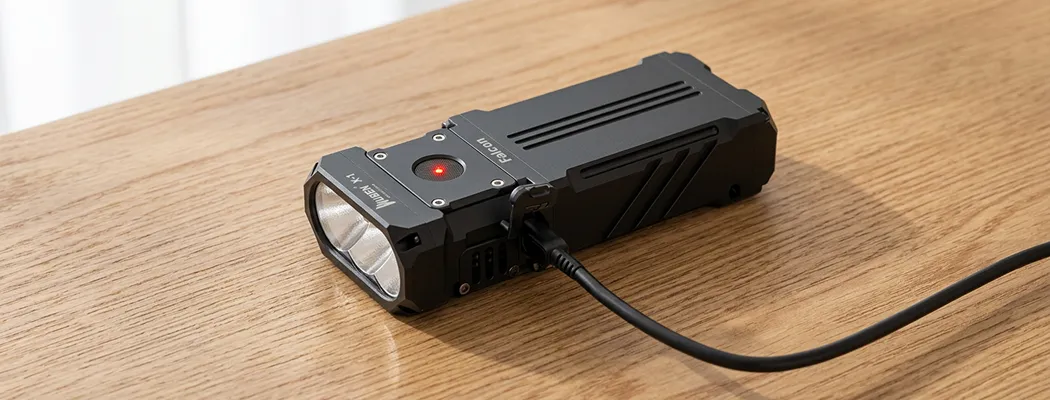 Зарядка ручного фонаря Wuben X1 через разъем USB Type-C