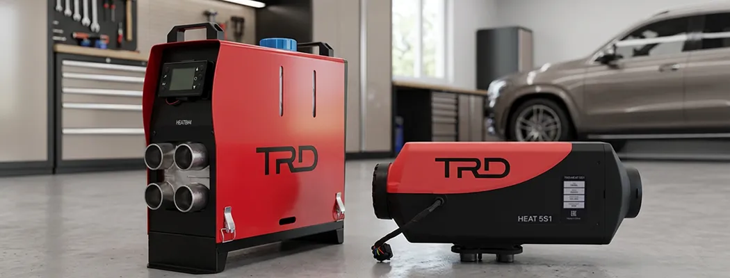 Линейка дизельных теплогенераторов TRD в гараже