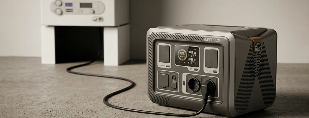 Портативная электростанция ARTELV PSL 1500W в жилой комнате