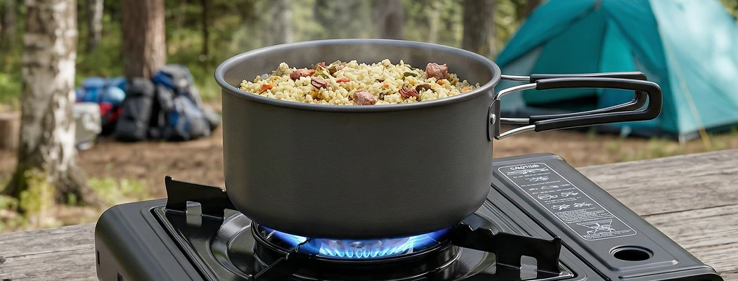 Приготовления кускуса с овощами на природе